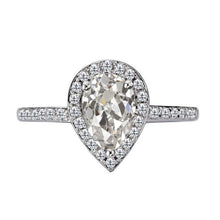 Old Mine Cut Diamond ring in 14K White Gold – main view