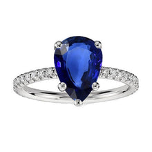 Earth-Mined Royal Blue Sapphire Colored Stone Ring – main view