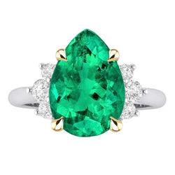 GIA-Certified Colored Stone Ring – Fine Emerald 3 ct Two-Tone