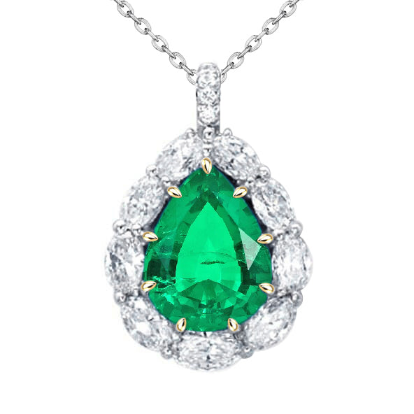 Natural Fine Emerald Precious Stone Pendant – main view