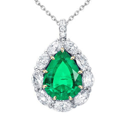Natural GIA-Certified Fine Emerald Precious Stone Pendant 3 ct