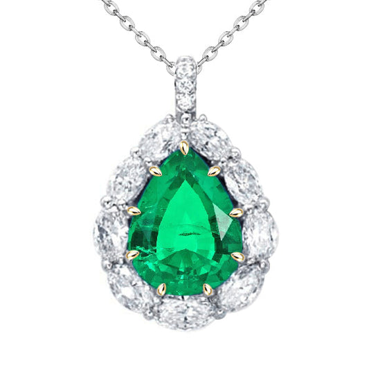 Natural Fine Emerald Precious Stone Pendant – main view