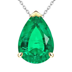 GIA-Certified Gemstone Pendant – Colombian Emerald 6 ct 14K Two