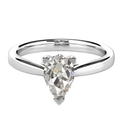 14 Karat White Gold Single Stone Ring with Diamond – 2 ct
