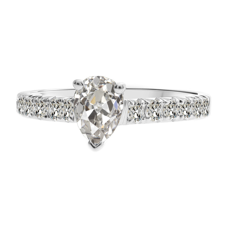 Diamond Accent Solitaire Ring 3-ct 14 Karat White Gold – main view