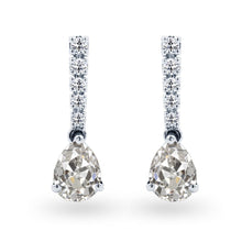 Diamond Antique Cushion Stud Earrings in 14K White Gold – main view
