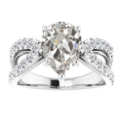 2 ct Diamond Solitaire with Side Stones in 14K White Gold