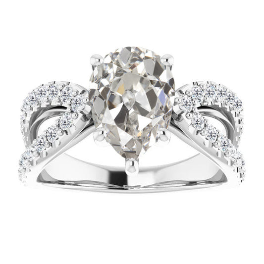 Handmade Diamond Solitaire with Side Stones 2 ct – main view