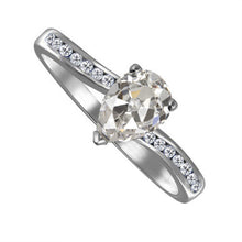 Solitaire Ring with Accents 14K White Gold with Fine Diamond – main view