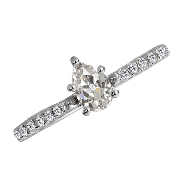 Earth-Mined Brilliant Diamond Solitaire Ring with Accents – main view