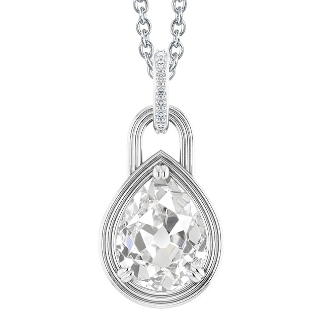 Pendant Necklace 14K White Gold with Diamond – main view