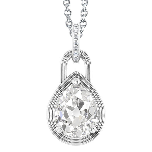 Pendant Necklace 14K White Gold with Diamond – main view