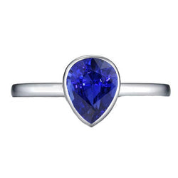 Royal Blue Sapphire Pear Cut Precious Stone Ring 1.50 ct – 14