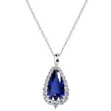 Real Royal Blue Sapphire Precious Stone Pendant 2.75 ct 14K White Gold – main view