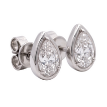 Pear Cut Lab Grown Diamonds 1.50 Carat Stud Earring 14K White Gold