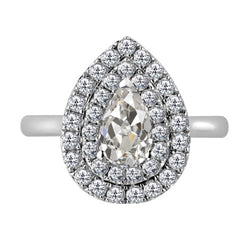 14 Karat White Gold Brilliant Diamond Halo Setting Ring