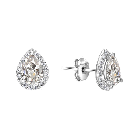 Fine Diamond Stud Earrings 3-ct 14K White Gold – main view
