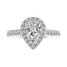 Diamond Halo Engagement Ring 2-ct 14K White Gold – main view