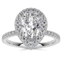 Natural Diamond Halo Ring – front view
