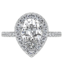 Old Mine Cut Diamond ring in 14K White Gold – angle view