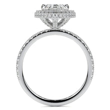 Natural Diamond Halo Ring – profile view