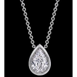 Pear Shape 1 Carat Lab Grown Diamond Pendant White Gold 14K