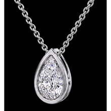 Pear Shape 1 Carat Lab Grown Diamond Pendant White Gold 14K
