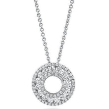 Pendant Necklace 0.66 Ct Real Round Brilliant Cut Diamonds White Gold 14K