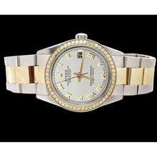 Oyster Ss & Gold White Roman Dial Rolex Watch