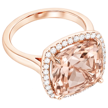 Pink Cushion Morganite Natural Earth Mined Diamond Wedding Ring 22.50 Carats Rose Gold 14K
