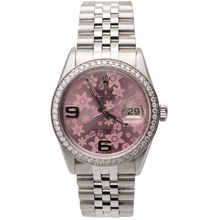 Pink Flower Dial Rolex Watch Ss Jubilee Natural Earth Mined Diamond Rolex Date Just QUICK SET