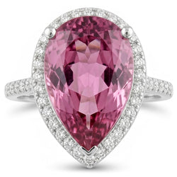 Pink Kunzite 20.40 Ct Natural Earth Mined Diamond Wedding Ring White Gold Gemstone Jewellery