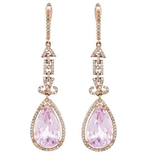 Pink Kunzite And Diamond Earrings