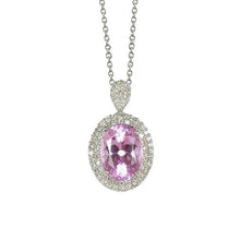 Pink Kunzite & Diamond Women Pendant White Gold 14K 15.50 Ct.