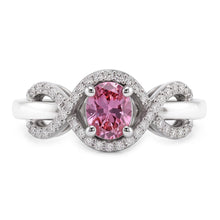 Pink Oval Cut Sapphire Natural Earth Mined Diamond Ring White Gold 14K 2 Ct.