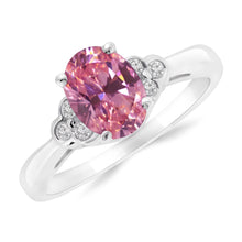 Pink Oval Sapphire Engagement Ring