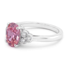 Pink Oval Sapphire Engagement Ring