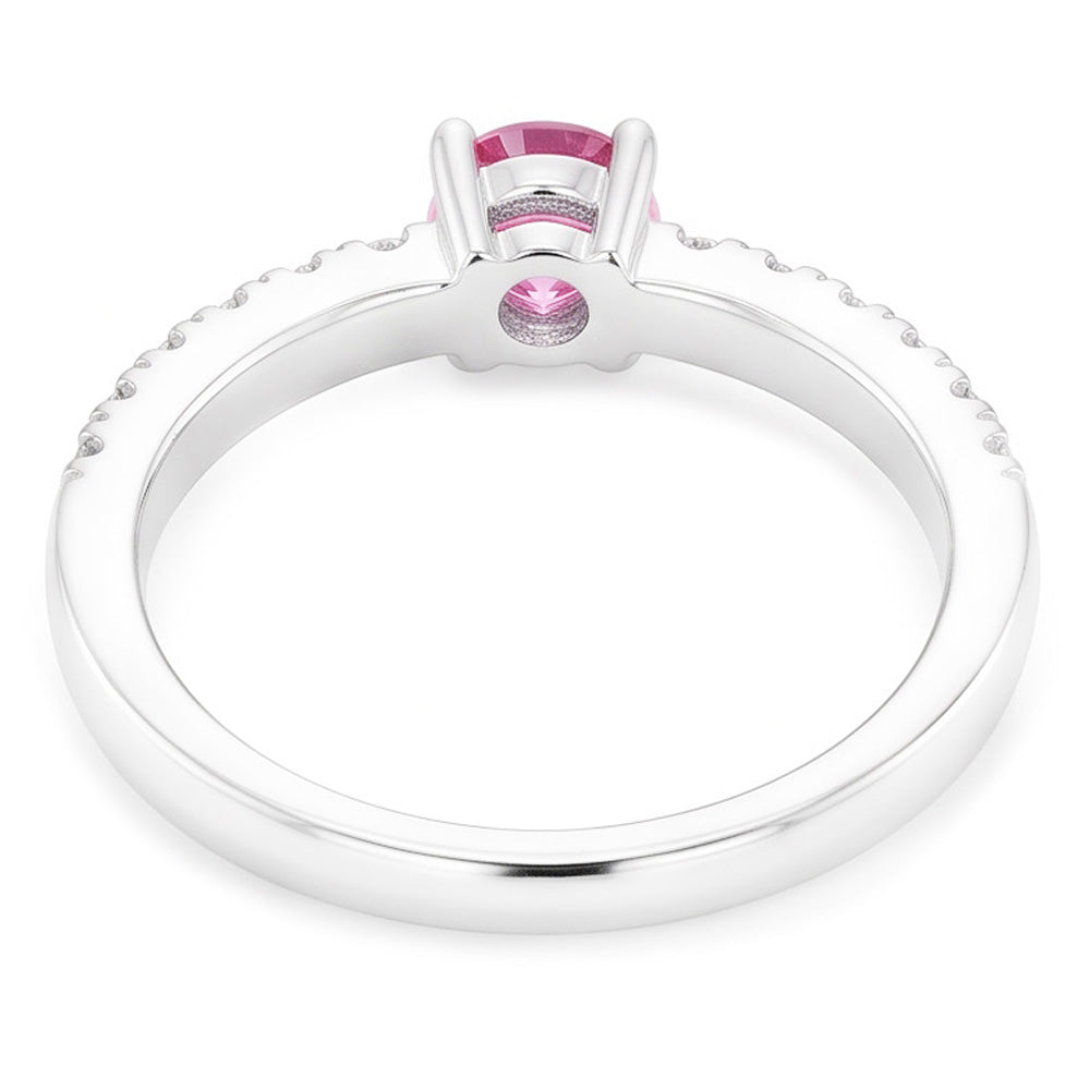 Pink Sapphire And Natural Earth Mined DIAMOND ( NOT LAB GROWN ) Ring 1.45 Carats Gemstone White Gold 14K