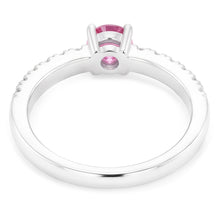 Pink Sapphire And Natural Earth Mined DIAMOND ( NOT LAB GROWN ) Ring 1.45 Carats Gemstone White Gold 14K