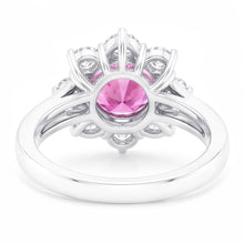 Pink Sapphire And Round Natural Earth Mined Diamonds 3.60 Ct Wedding Ring White Gold 14K