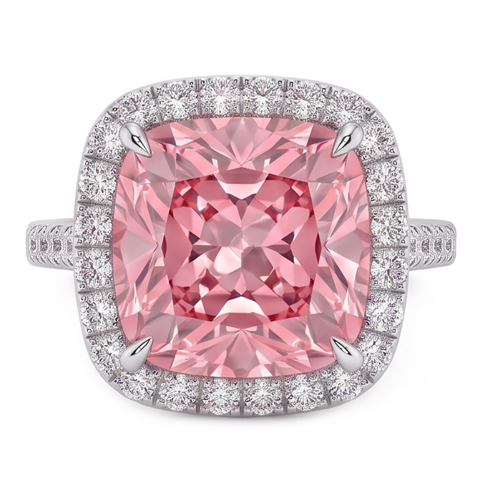 Pink Sapphire Gemstone 5 Carats Engagement Ring White Gold 14K Jewellery