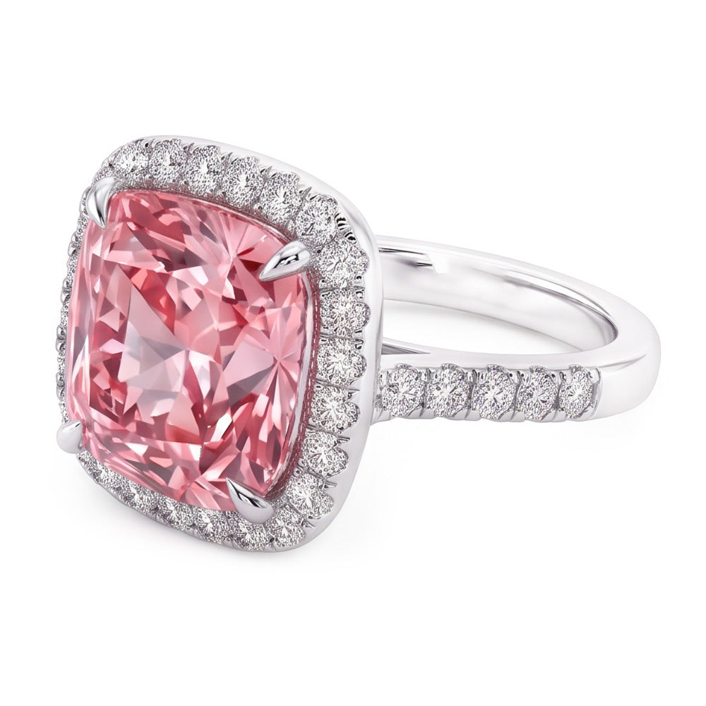 Pink Sapphire Gemstone 5 Carats Engagement Ring White Gold 14K Jewellery