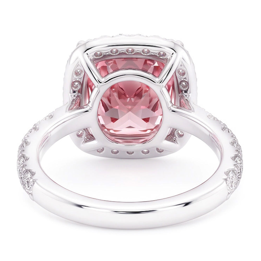 Pink Sapphire Gemstone 5 Carats Engagement Ring White Gold 14K Jewellery