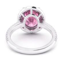 Pink Sapphire Halo Natural Earth Mined Diamond Ring
