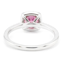Pink Sapphire Round Center WG Solitaire With Accents Ring 1.15 Ct.