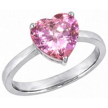 Pink Solitaire Heart Sapphire Engagement Ring