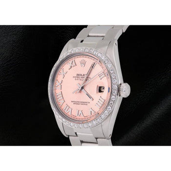 Rolex QUICK SET Pink Roman Dial