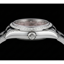 Pink Dial Rolex Watch Custom Diamond Bezel Midsize 31Mm No Date Ss