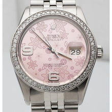 Pink Flower Dial Rolex Watch Ss Jubilee Diamond Rolex Date Just QUICK-SET