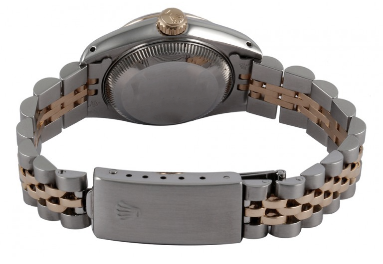 Pink Gold Jubilee Bracelet White Stick watch Rolex Date Just